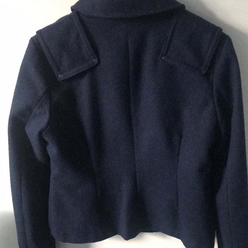 Blue wool blend Fall/Spring short jacket - Picture 6 of 14